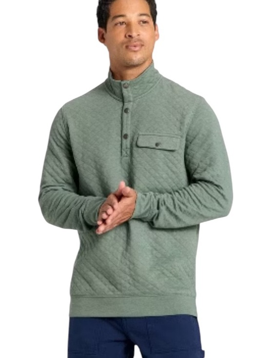 Goodfellow & Co Other - Goodfellow & Co Men's Comfort Wear Quilted 1/4 Snap Pullover Green M